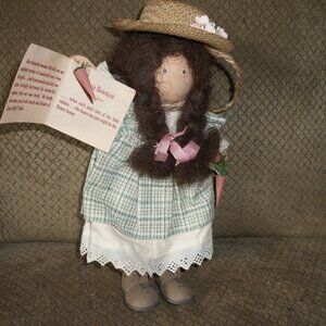 Wooden "Lizzie High" Folk  Doll with Carrots Collectable